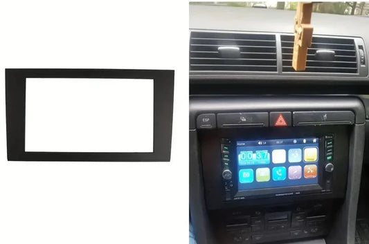 Double Din Car Radio Fascia Frame Compatible with Audi A4 2002-2006 A4 B7 2002-2007 Seat Exeo 2009+    سيات فريم مسجل شاشة اودي