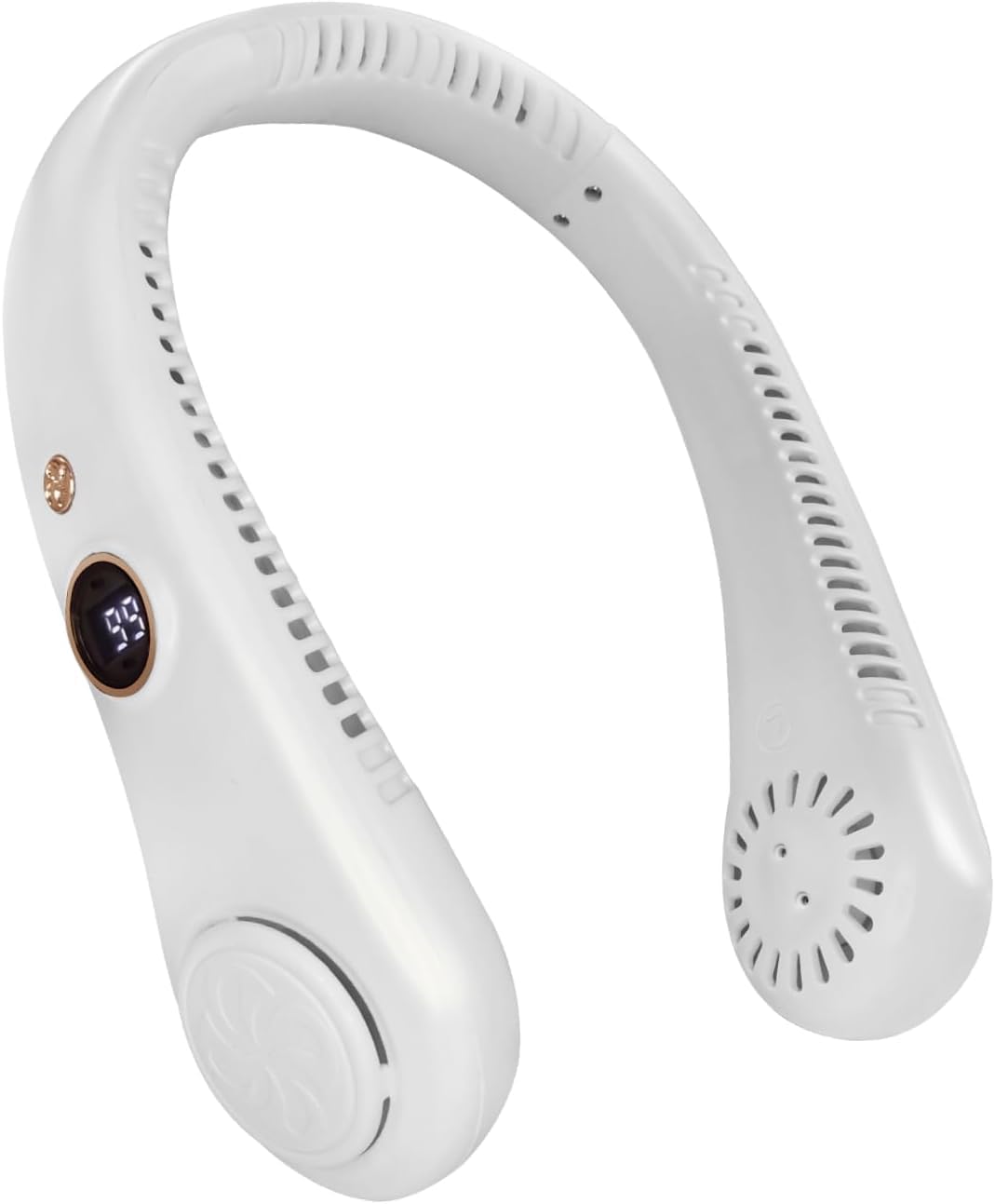 Portable Bladeless Neck Fan, Rechargeable Wearable Air Cooler for Work, Outdoor & Indoor Use, White 11700030 مروحة رقبة محمولة بدون شفرات، قابلة لإعادة الشحن، مبرد هواء قابل للارتداء للعمل والاستخدام الخارجي والداخلي، أبيض