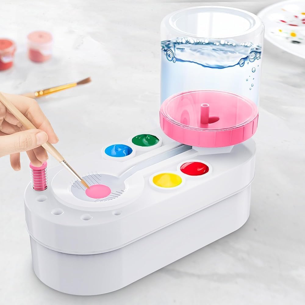 Alayjah, 2025 Expandable Paint Brush Rinser & Tray, Water Circulation Cleaner for All Paint Types منظف فرشاة دهان قابل للتوسيع 2025 مع صينية ومرشح مياه لجميع أنواع الطلاء