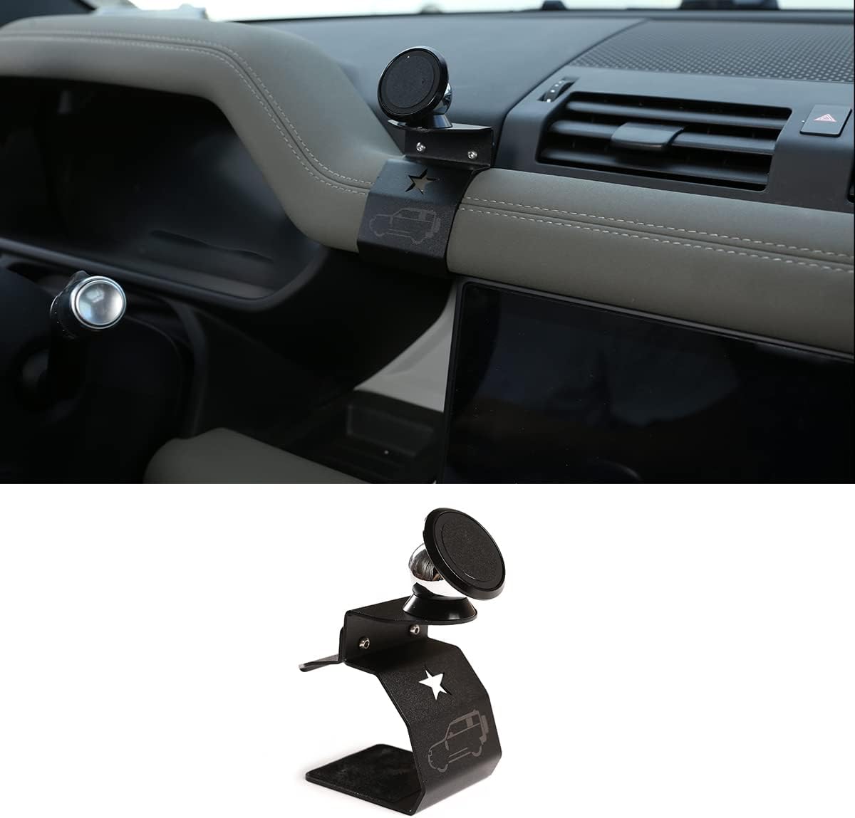 Alayjah Car Air Vent Phone Holder,1 Pc, Easy Install, Fits Land Rover Defender 2020-2021 حامل هاتف للسيارة على فتحة التكييف، قطعة واحدة، سهل التركيب، متوافق مع لاند روفر ديفندر 2020–2021