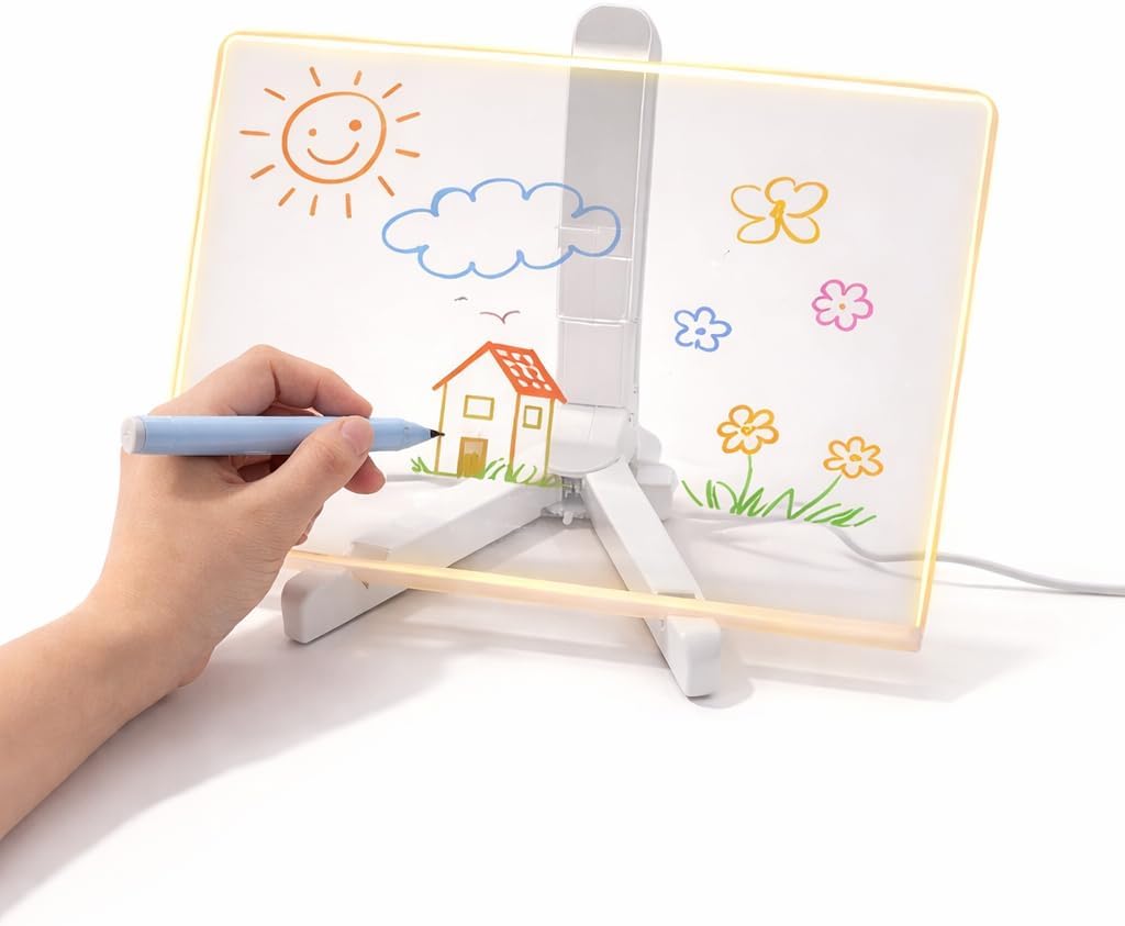 لوحة رسائل أكريليك LED مع إضاءة – لوحة كتابة قابلة للمسح الجاف ورسم يومي مع ختم شفافLED Acrylic Message Board with Light – Daily Drawing Signage & Dry Erase Writing Board with Clear Sealing