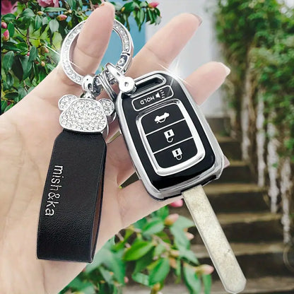 Key Cover With Keychain Compatible with Honda Accord 2016-2017 & For Civic 2016-2019 غطاء مفتاح هوندا اكورد وسيفيك
