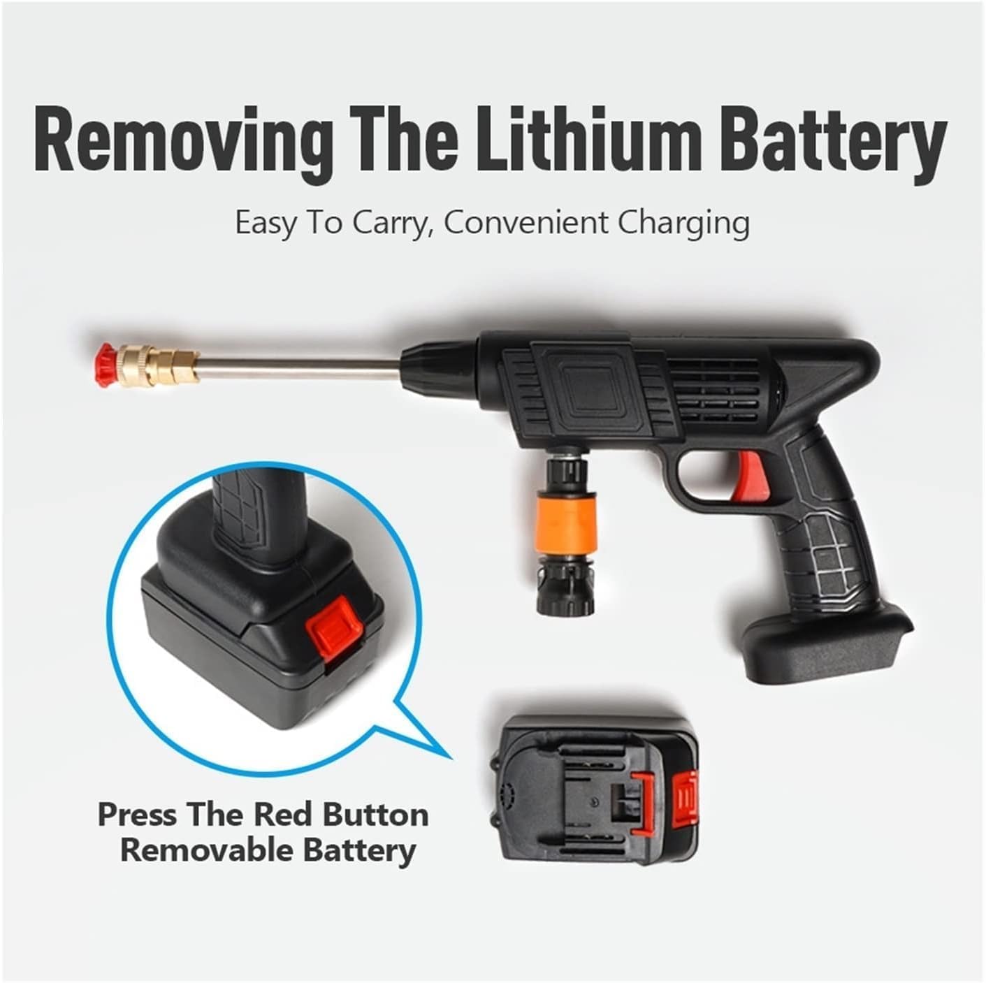 Cleaning Washing gun chargeable with accessories مسدس غسيل سيارات قابل للشحن مع اكسسوارات