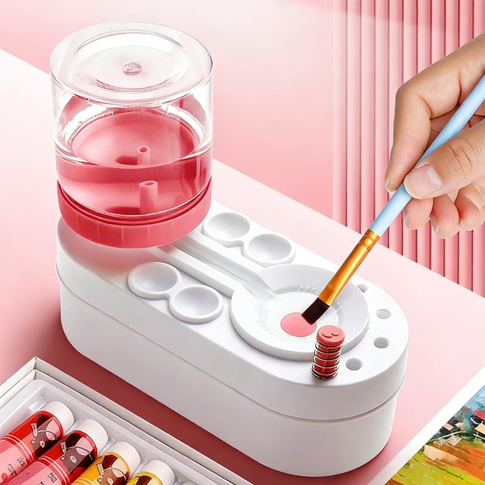 Alayjah, 2025 Expandable Paint Brush Rinser & Tray, Water Circulation Cleaner for All Paint Types منظف فرشاة دهان قابل للتوسيع 2025 مع صينية ومرشح مياه لجميع أنواع الطلاء