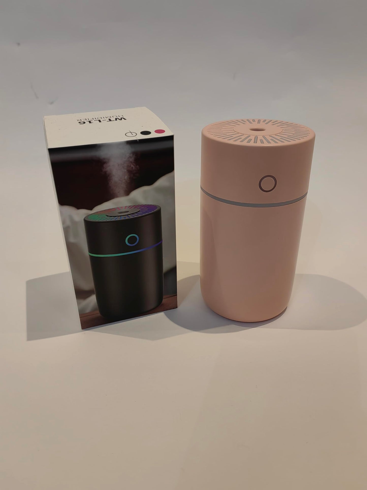 Ultrasonic Cooler Air Mist Humidifier USB with Colorful Light مرطب وملطف الجو للسيارة او المكتب يعمل بالموجات الصوتية مع اضاءة ملونة وشاحن يو اس بي