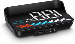 Head Up Display M7-HUD USB Vehicle Speedometer Multifunctional Over Speed Warning system عرض رأس M7-HUD USB | عداد السرعة للسيارة متعدد الوظائف مع نظام تحذير من السرعة الزائدة