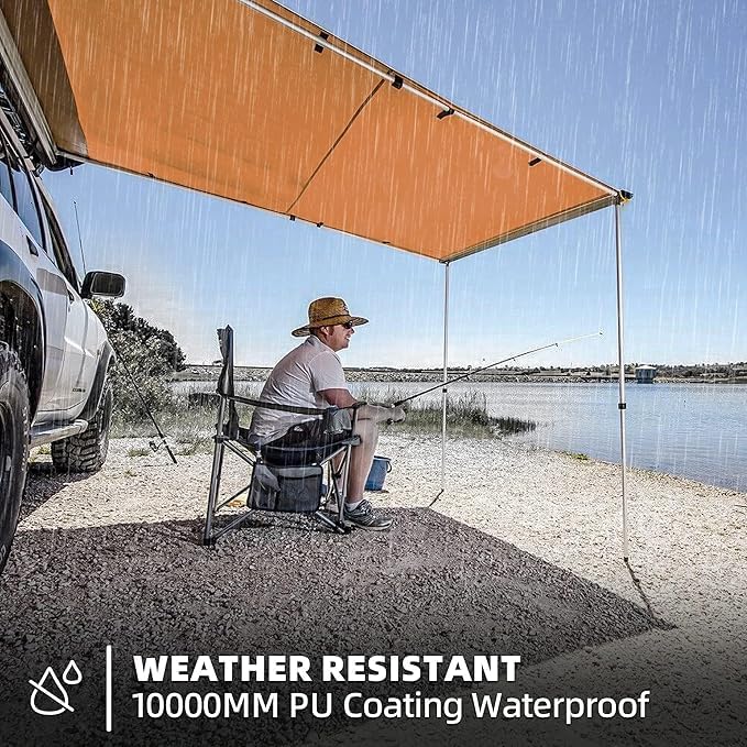 Alayjah Car Pull-Out Roof Rack Shade 2x3M, Waterproof, Easy Open/Close, 3Y Warranty,With Tools and Bracketsمظلة سقف سيارة قابلة للسحب 2×3 متر، مقاومة للماء، سهلة الفتح والإغلاق، ضمان 3 سنوات، مع الأدوات والحوامل