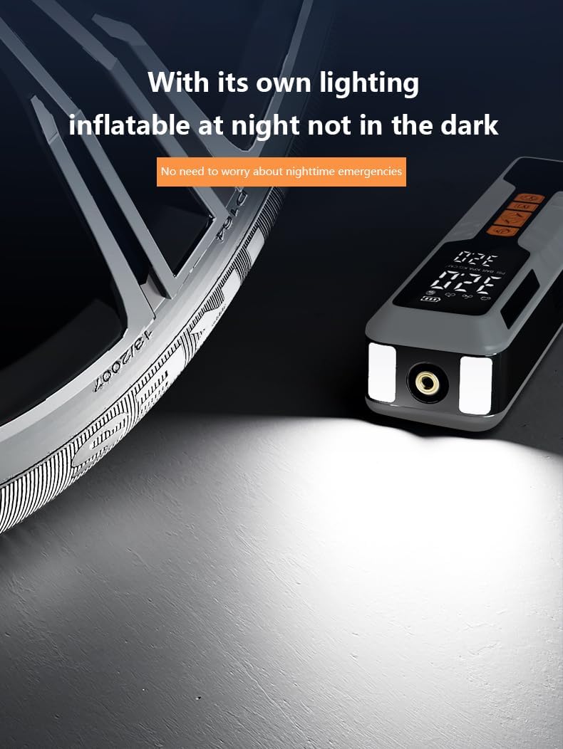 Alayjah, Premium Portable Low Noise Compact Compressor,  Air flow 20L/Min, Single cylinder, 150PSI 10.8BAR, Food Flash Flicker Red and White Lights, , 1 Year Warranty 11100120