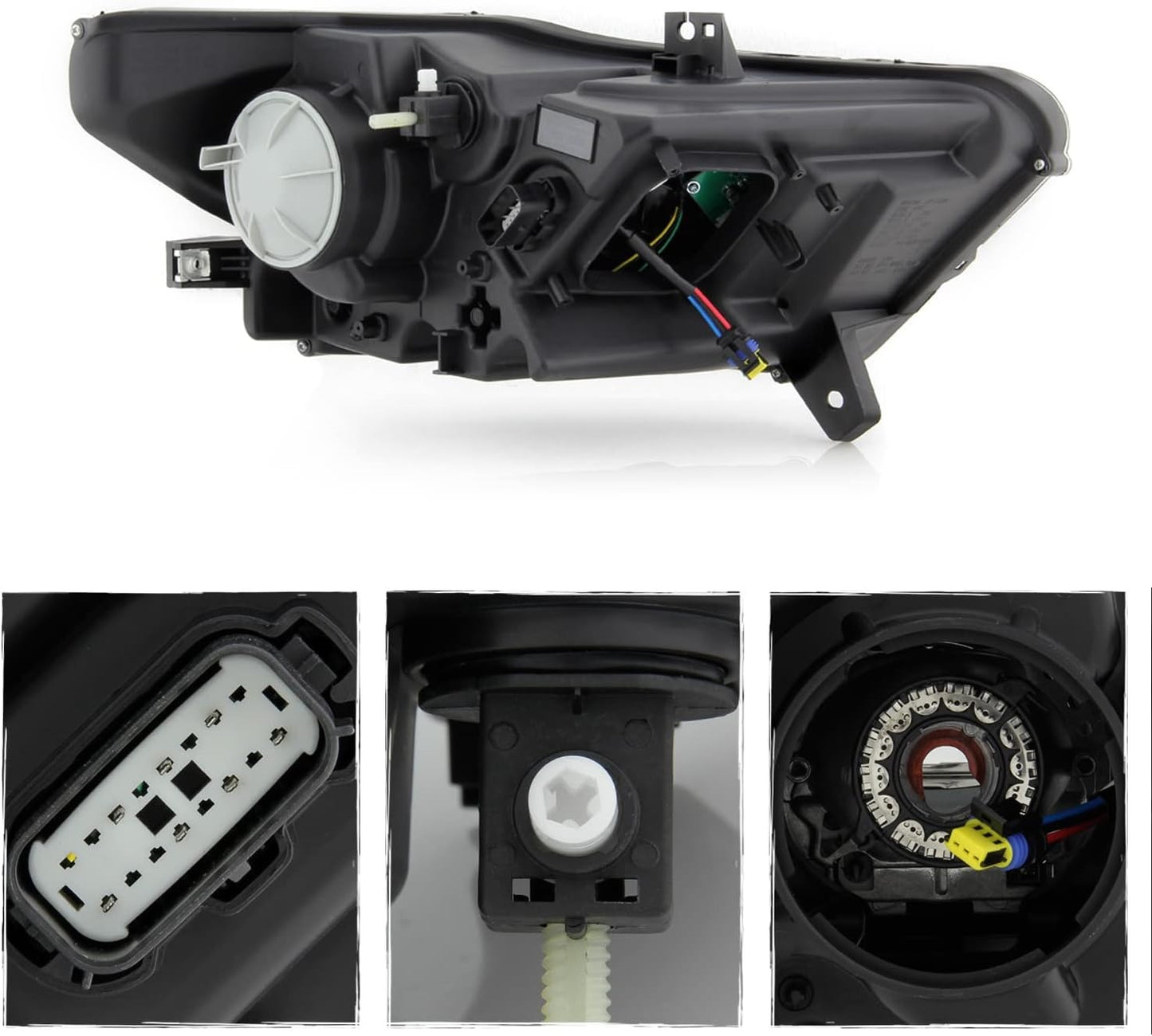 2015 2016 2017 Ford Mustang [HID/Xenon] DRL LED Tube Projector Black Headlight ليتات امامية موستنج