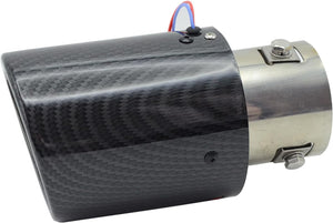 carbon fiber exhust tip wih red LED one year warranty 11400010 وصلة اكزوز كاربون فايبر حقيقي مع اضاءة حمراء ضمان سنة
