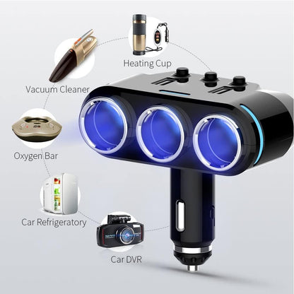 1 Year Warranty multi car cigarette outlet ضمان سنة موزع منفذ كهرباء سيارة ولاعة سجاير