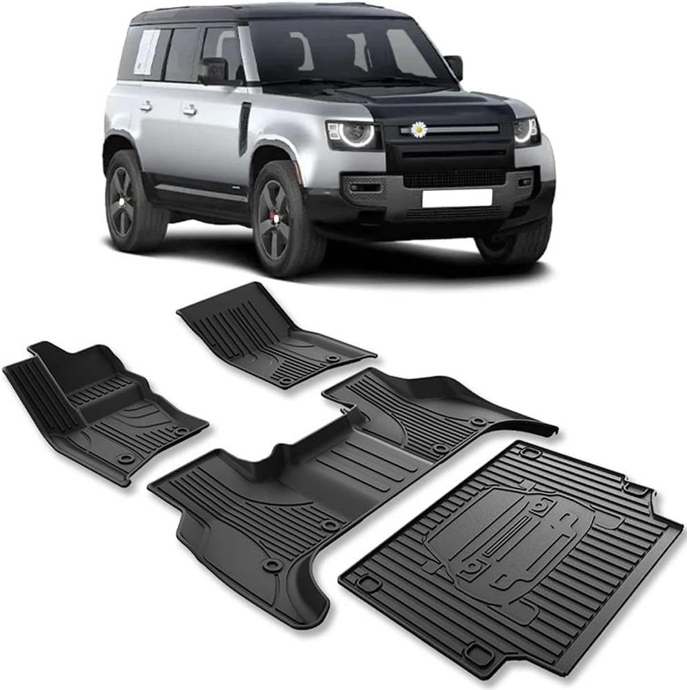 Floor Mats Range Rover Defender Anti-Slip Waterproof Liner ارضيات مضادة للماء والانزلاق لاندروفر ديفندر