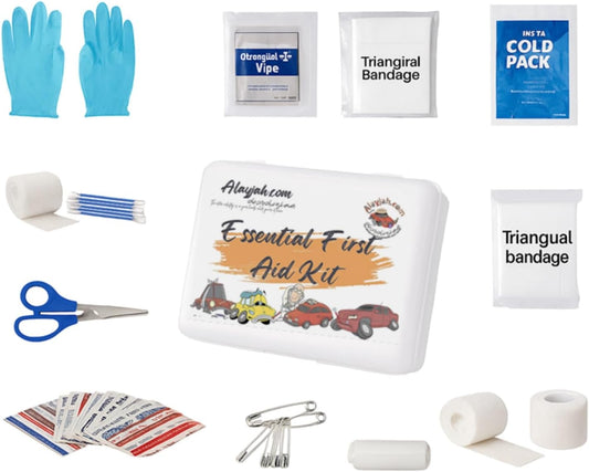 Emergency First Aid Kit 44PCS + Gift, DIN 13164, For Car, Home & Officeطقم إسعافات أولية طوارئ 44 قطعة + هدية، DIN 13164، للسيارة والمنزل والمكتب(Special Prices for Sellers اسعار خاصة للتجار )