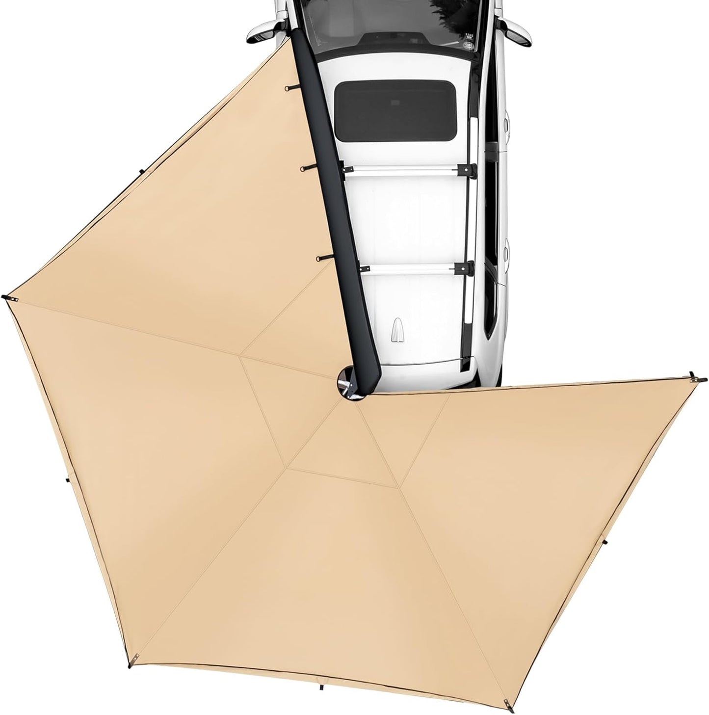 Alayjah 270° Car Rooftop Tent Awning, 600D Waterproof, Free-Standing, 1 Pc مظلة خيمة سقف سيارة بزاوية 270°، مقاومة للماء 600D، قائمة بذاتها، قطعة واحدة