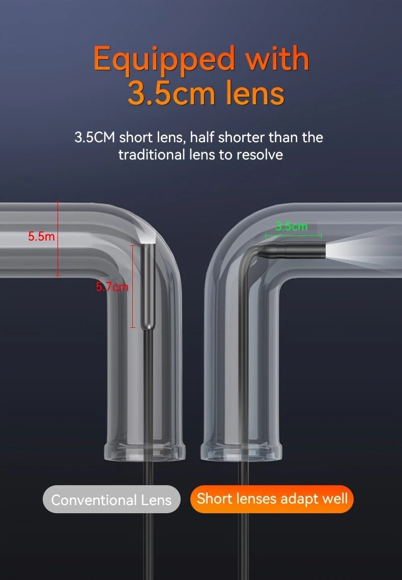 Alayjah 2.0MP HD Waterproof Endoscope with Light, 8 LED, 16.4ft Cable, Flexible Snake Camera ألايجاه منظار 2.0MP HD مقاوم للماء مع إضاءة، 8 أضواء LED  10100120 وكابل 16.4 قدم، كاميرا ثعبان مرنة