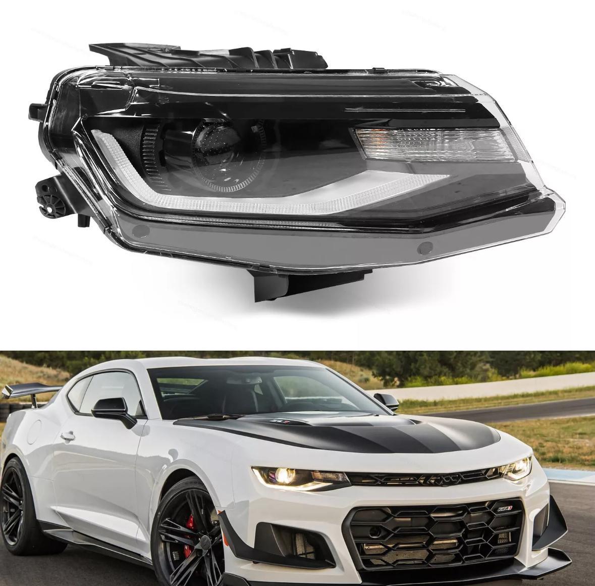 2016-2018 Chevy Camaro 2019-2023 ZL1 [HID/Xenon] Black Projector Headlight with LED Tube Running Lamp  ليتات اصطابات خلفية شفرولية كمارو بروجكتر