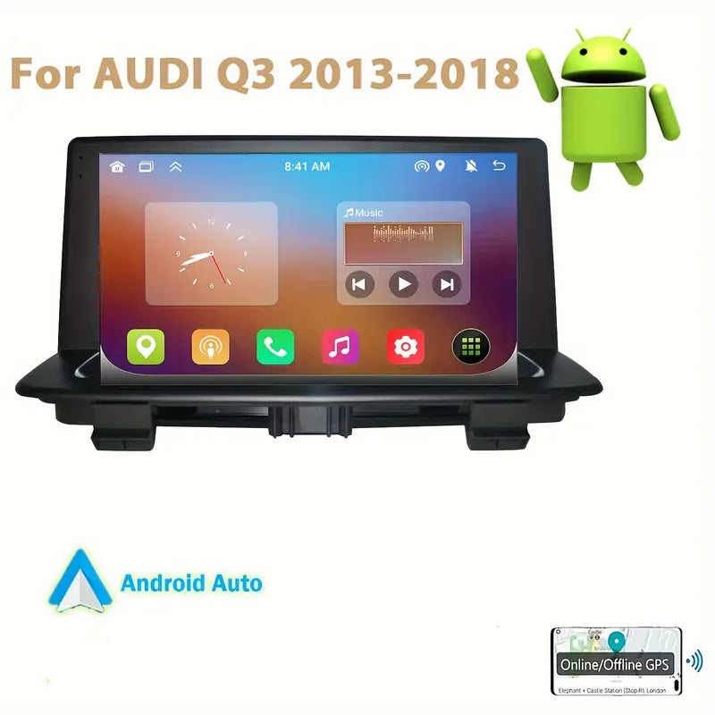 1 year warranty 2+64GB Android 12 HD Compatible with Audi Q3 2013-2018 شاشة ترفية ضمان سنة اودي كيو 3