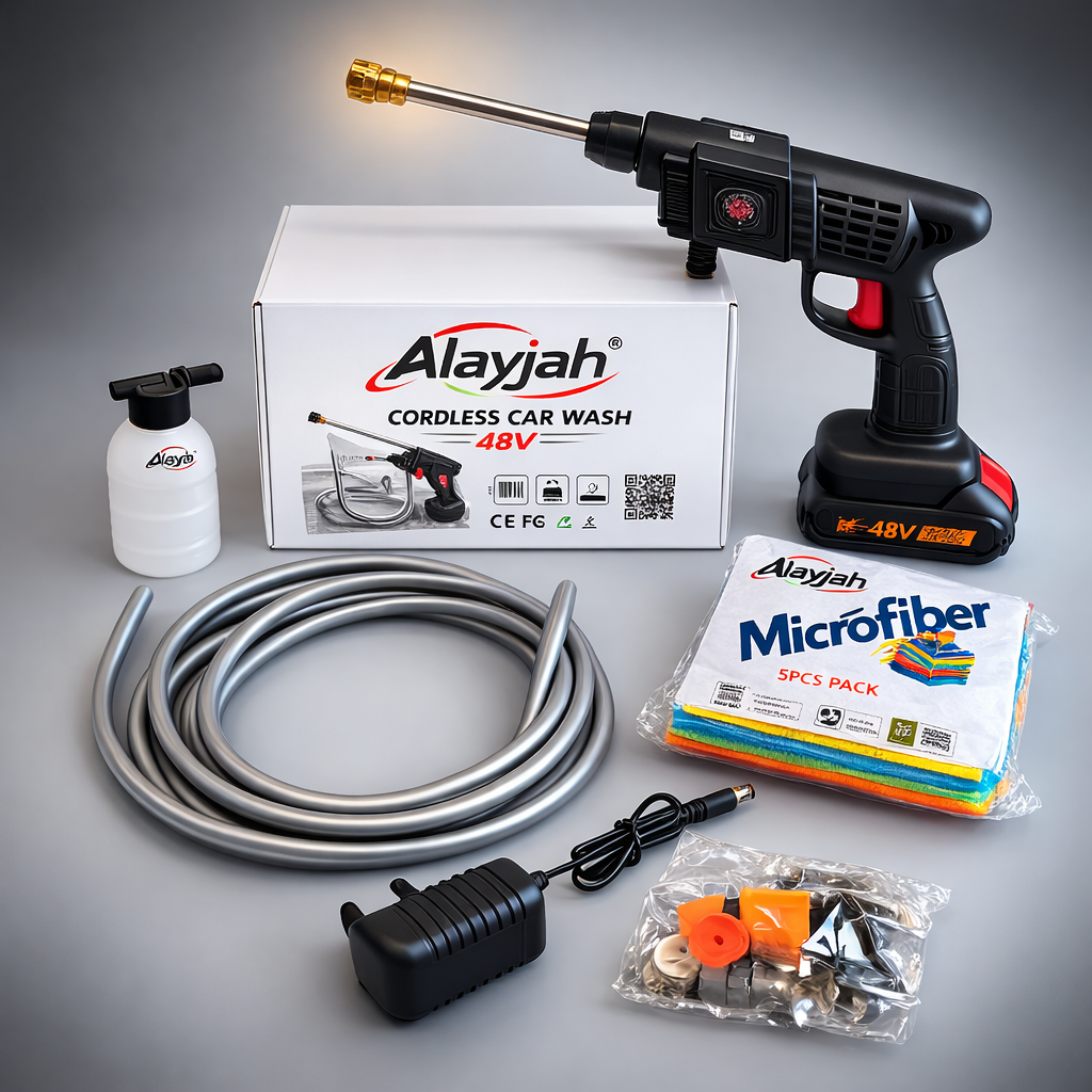 Cleaning Washing gun chargeable with accessories مسدس غسيل سيارات قابل للشحن مع اكسسوارات