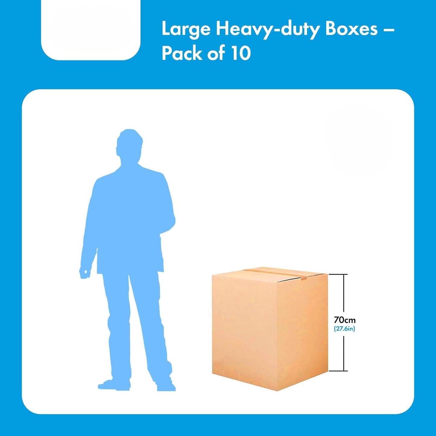 Alayjah Pack of 5 Large Moving Boxes 45x45x70cm Double Wall Heavy Duty 30kg Capacityطقم 5 صناديق نقل كبيرة 45×45×70 سم مزدوجة الجدار شديدة التحمل سعة 30 كجم