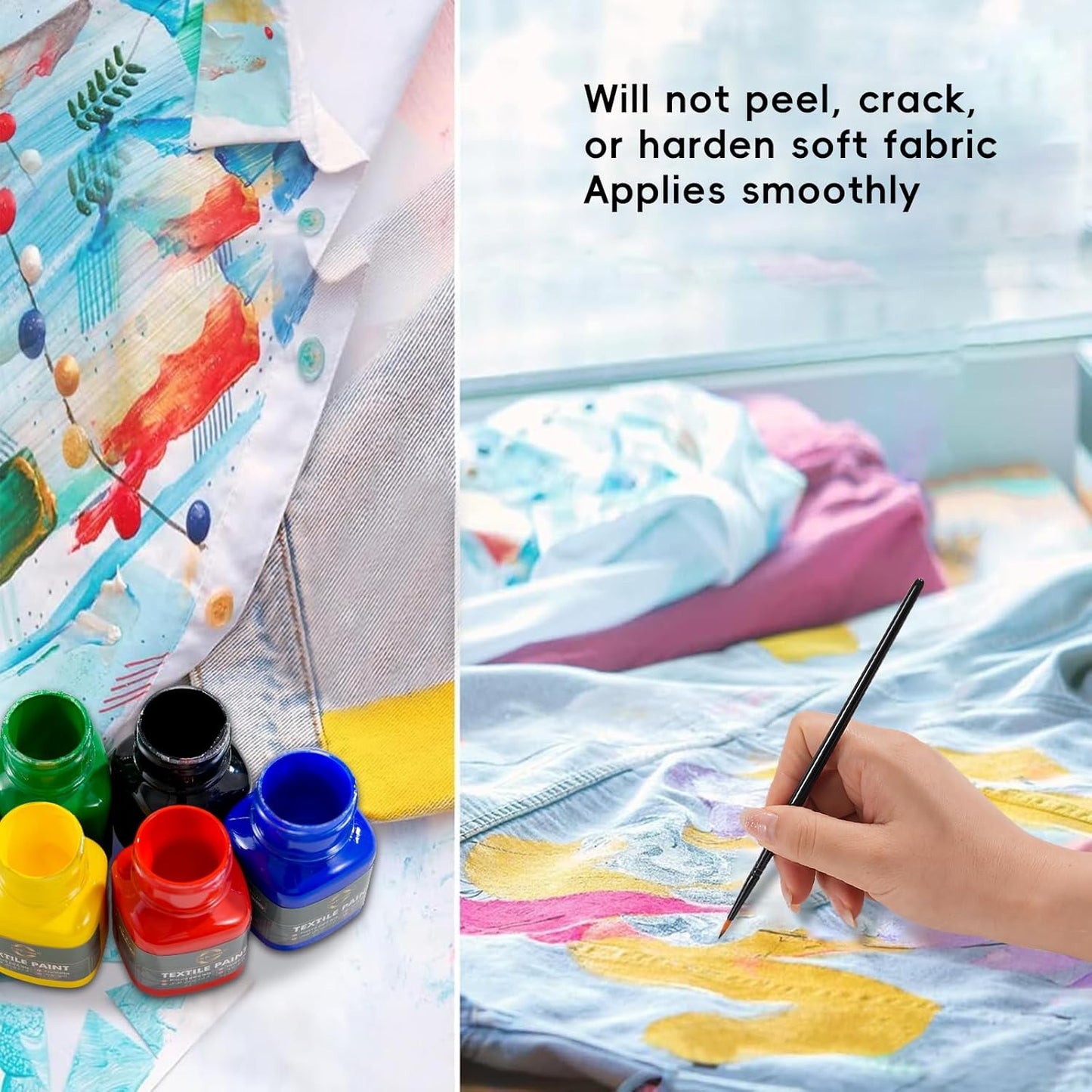 12-Color Fabric Paint & Poster Colour Set, Non-Toxic Pigments, 1 Box for DIY Crafts, Wall Art & Art Students 20100171  ألوان قماش وملصقات من 12 لونًا، أصباغ غير سامة، علبة واحدة للأشغال اليدوية وفن الحائط وطلاب الفنون