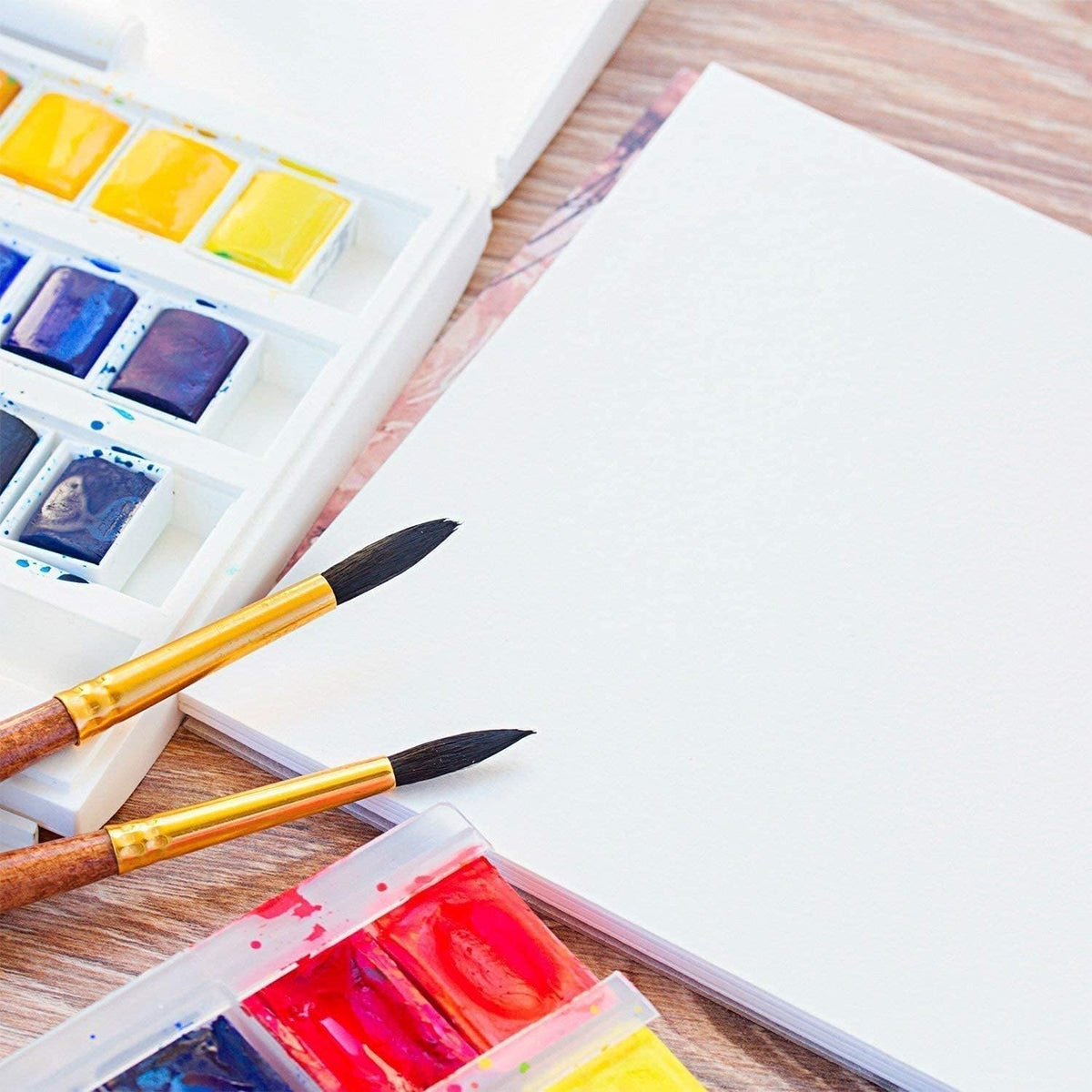 Alayjah, Watercolor Pad,1 Piece, Compact & Durable Painting Paper for Watercolors, Ideal for Travel, Students & Beginners  دفتر ألوان مائية، ورق رسم مدمج ومتين للألوان المائية، مثالي للسفر والطلاب والمبتدئين