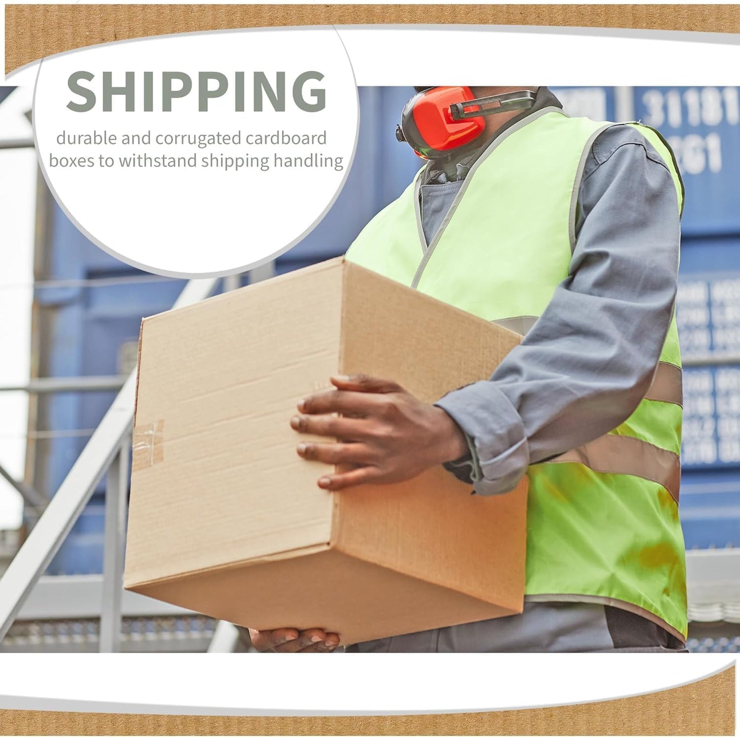 Alayjah Pack of 5 Medium Moving Boxes 45x45x45cm Double Wall Heavy Duty 30kg Capacityطقم 5 صناديق نقل متوسطة 45×45×45 سم مزدوجة الجدار شديدة التحمل 30 كجم
