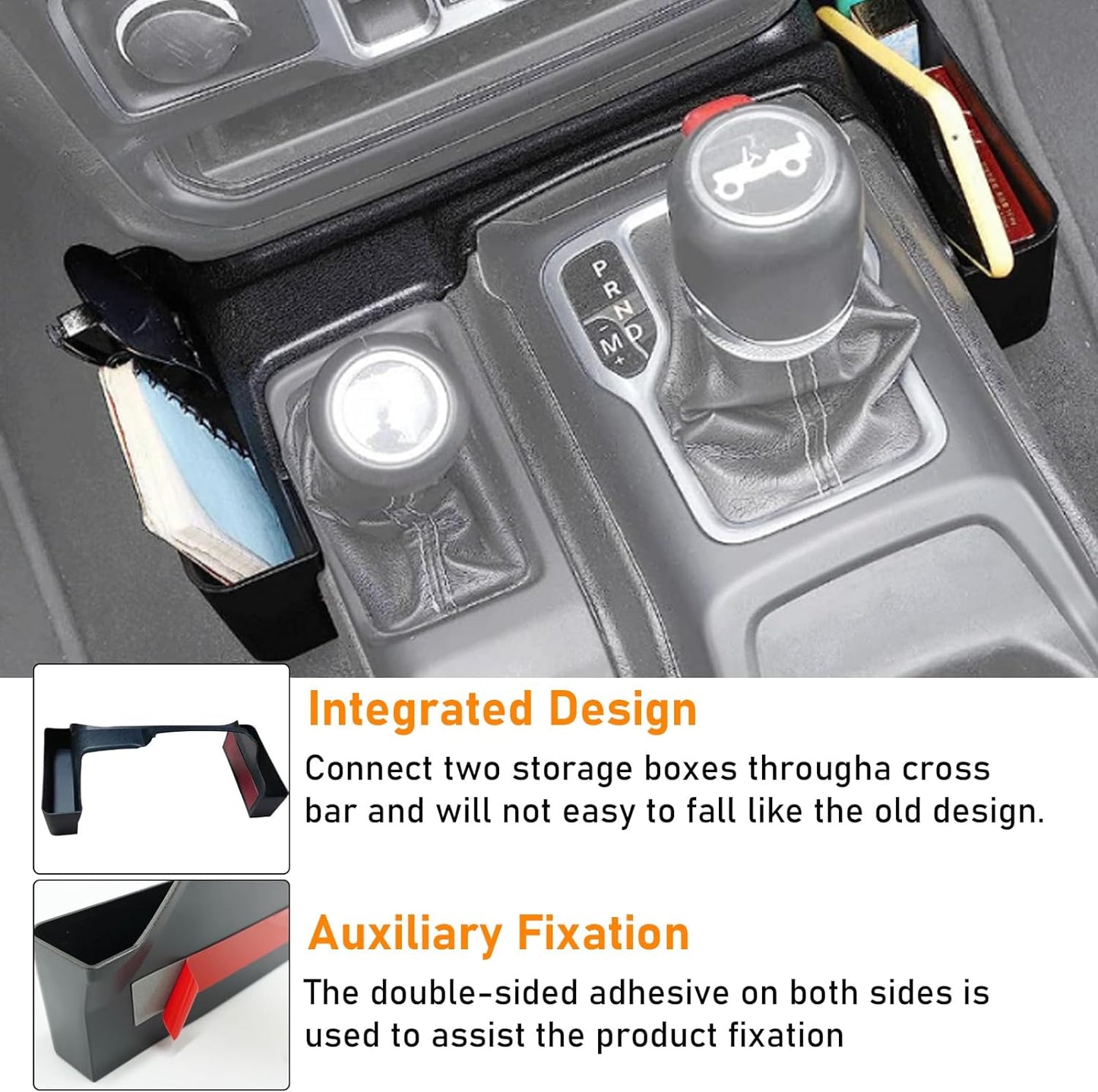 Gear Storage Box Compatible with 2018 2019 2020 2021 2022 Jeep Wrangler Gladiator أماكن تخزين للجير جيب رانجلر جلاديتر