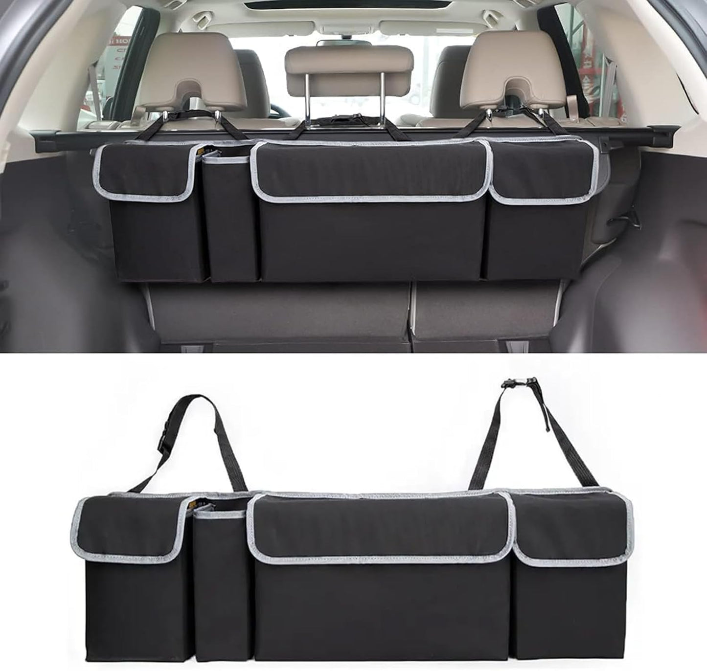 Car Trunk Organizer Storage Bag 4 Pocket منسق منظم الاغراض في السيارة