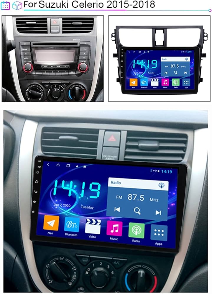 Android 2+32G 9 inch CarPlay Navigation Compatible with SUZUKI CELERIO 2015-2018 اندرويد كاربلاي نافجيشن متوافق مع سوزوكي سيلاريو