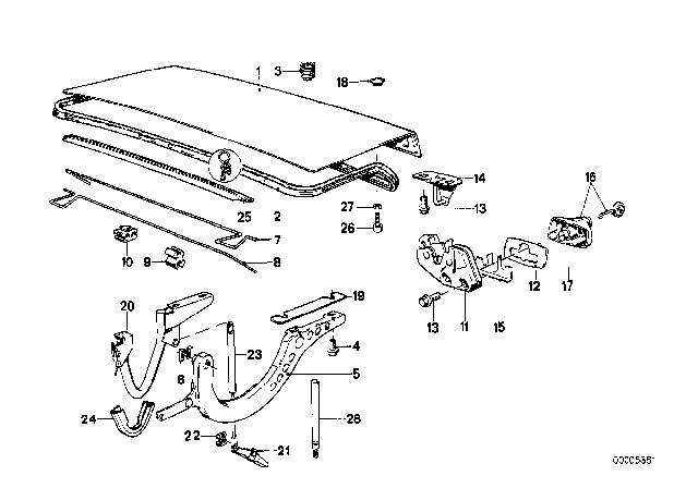 Refrance Templet Page BMW E30 41621911261 Trunk Hinge Left