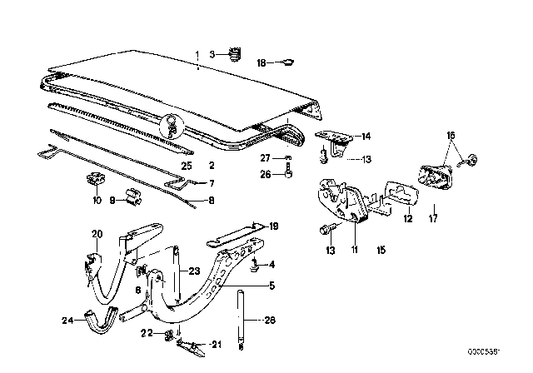 Refrance Templet Page BMW E30 41621911261 Trunk Hinge Left