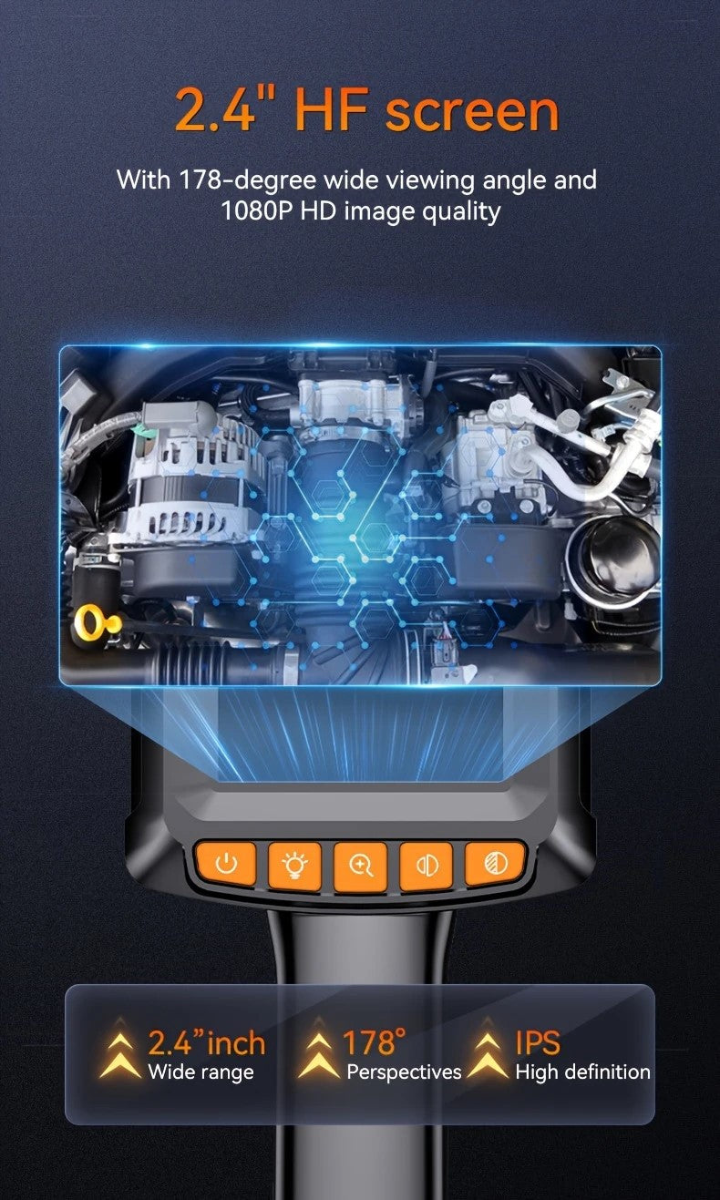 Alayjah 2.0MP HD Waterproof Endoscope with Light, 8 LED, 16.4ft Cable, Flexible Snake Camera ألايجاه منظار 2.0MP HD مقاوم للماء مع إضاءة، 8 أضواء LED  10100120 وكابل 16.4 قدم، كاميرا ثعبان مرنة