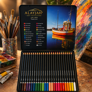 Professional 24-Color Wooden Pencil Set in Tin Box,Premium Artist Colored Pencils 20100380 أقلام تلوين خشبية 24 لون في علبة معدنية – أقلام تلوين فنية مميزة (Special Prices for Sellers اسعار خاصة للتجار )