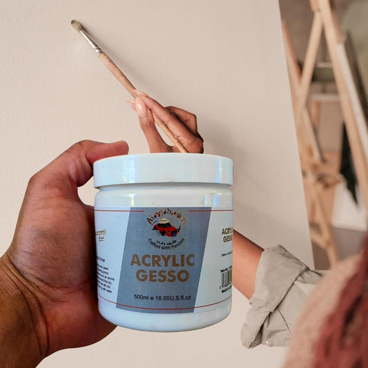 Professional Acrylic White Gesso Base 500ML, Helps You Create Artwork Worthy of Admiration, 20100192 أساس جيسو اكريلك ابيض 500مل احترافي يمنح ألوانك قوة ووضوحًا ويجعل لوحتك محل إعجاب وتقدير