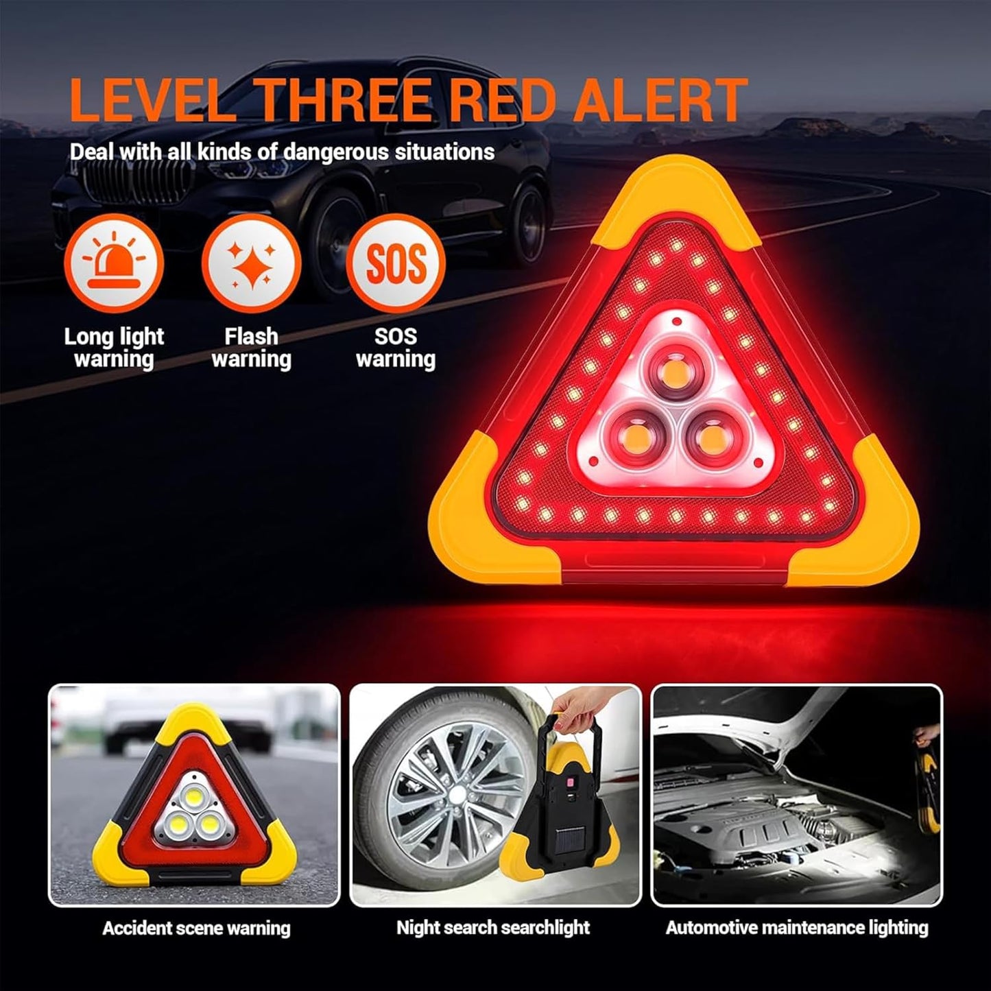 Car Safety Electronic Emergency Triangle 10700050 مثلث تحذير الإلكتروني للسيارة