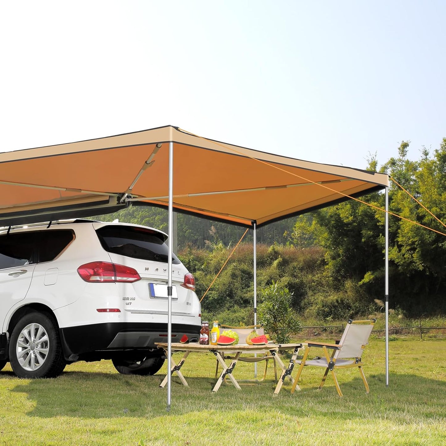 Alayjah 270° Retractable Vehicle Awning for SUV/Truck/Van – Weatherproof, Adjustable, Includes Bag مظلة سيارة قابلة للسحب 270° للمركبات الرياضية/الشاحنات/الفان – مقاومة للطقس، قابلة للتعديل، تشمل حقيبة