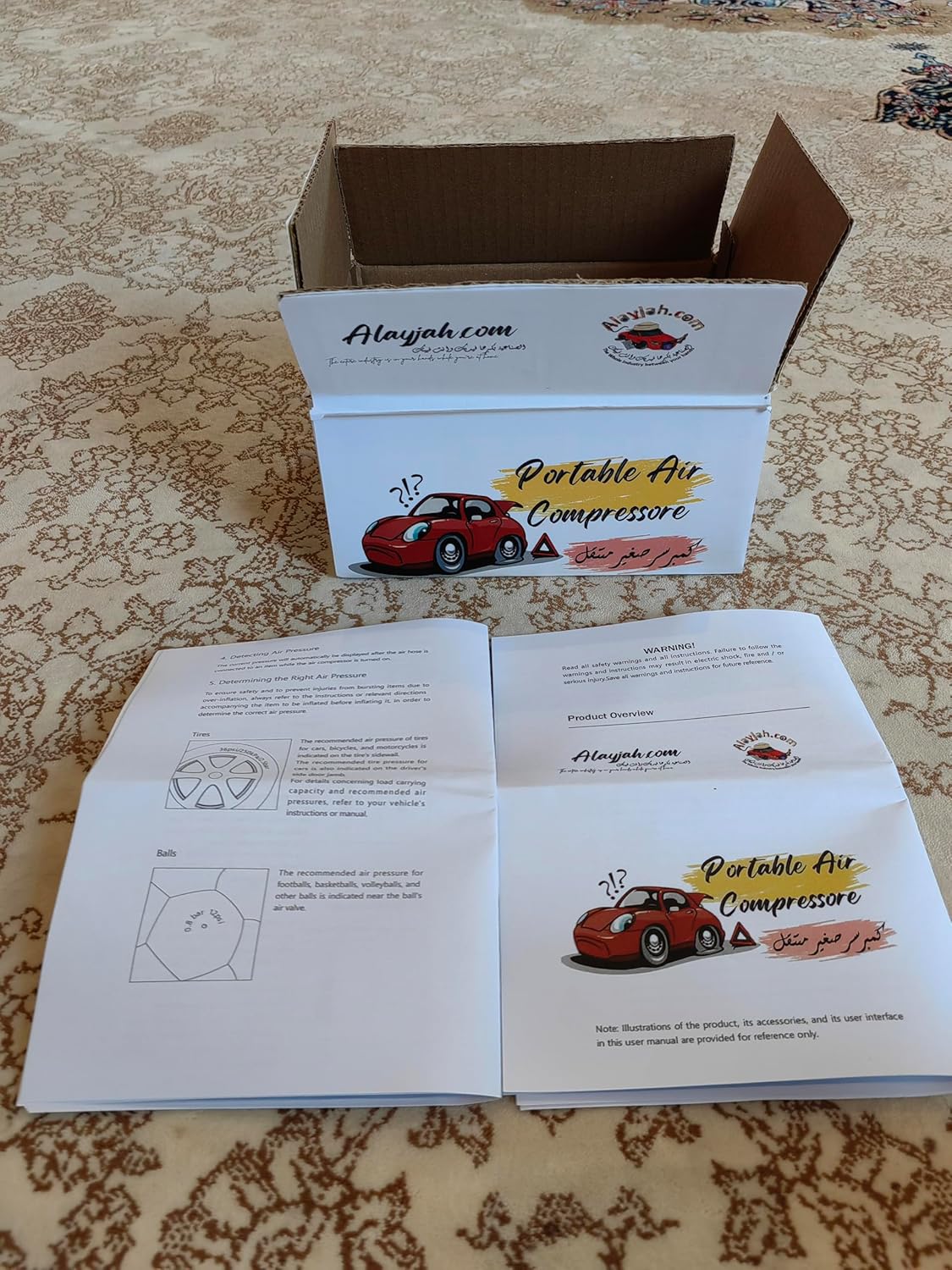 Portable Electric Air Compressor, 1 Piece, Tire Inflator Pump for Fast Emergency Use, Compact & Easy to Carry,Compact Size ضاغط هواء كهربائي محمول، قطعة واحدة، مضخة نفخ إطارات للاستخدام السريع في حالات الطوارئ، مدمج وسهل الحمل، بحجم صغير