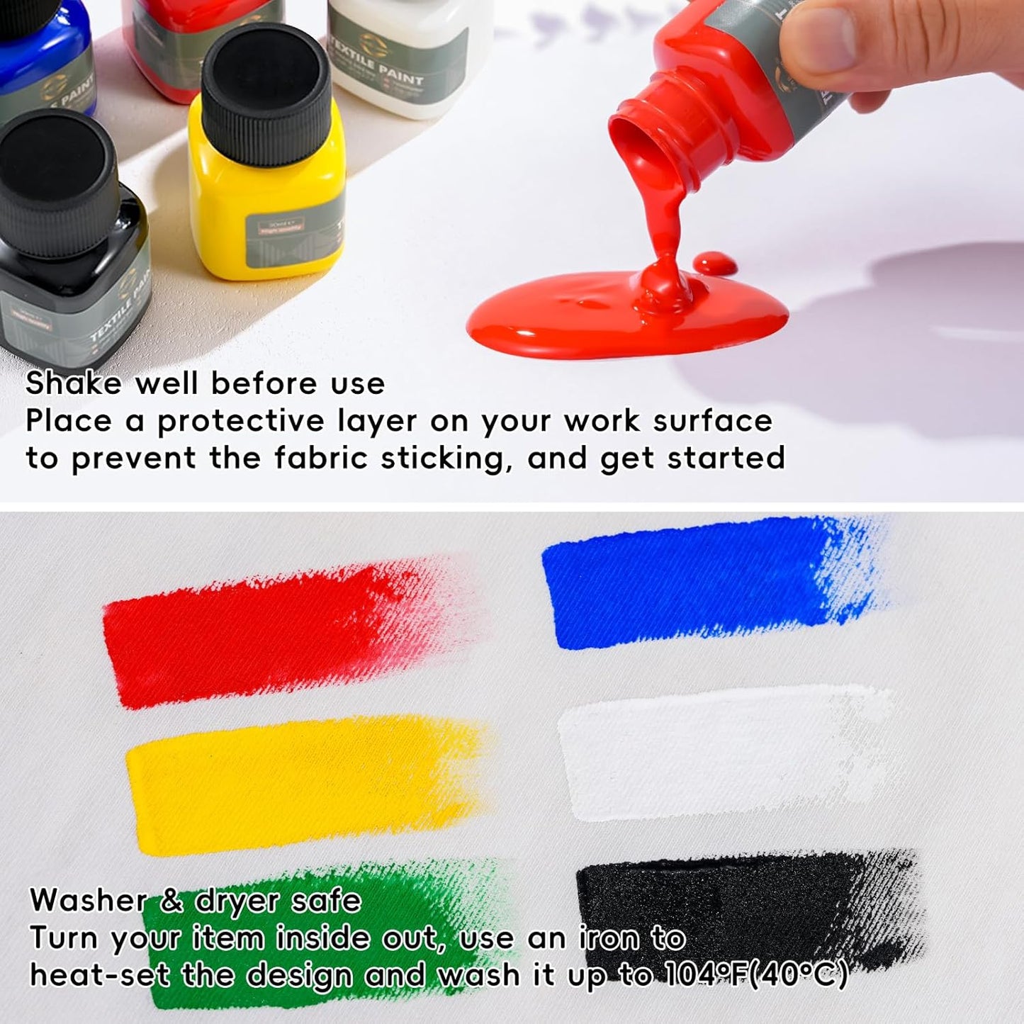 12-Color Fabric Paint & Poster Colour Set, Non-Toxic Pigments, 1 Box for DIY Crafts, Wall Art & Art Students 20100171  ألوان قماش وملصقات من 12 لونًا، أصباغ غير سامة، علبة واحدة للأشغال اليدوية وفن الحائط وطلاب الفنون