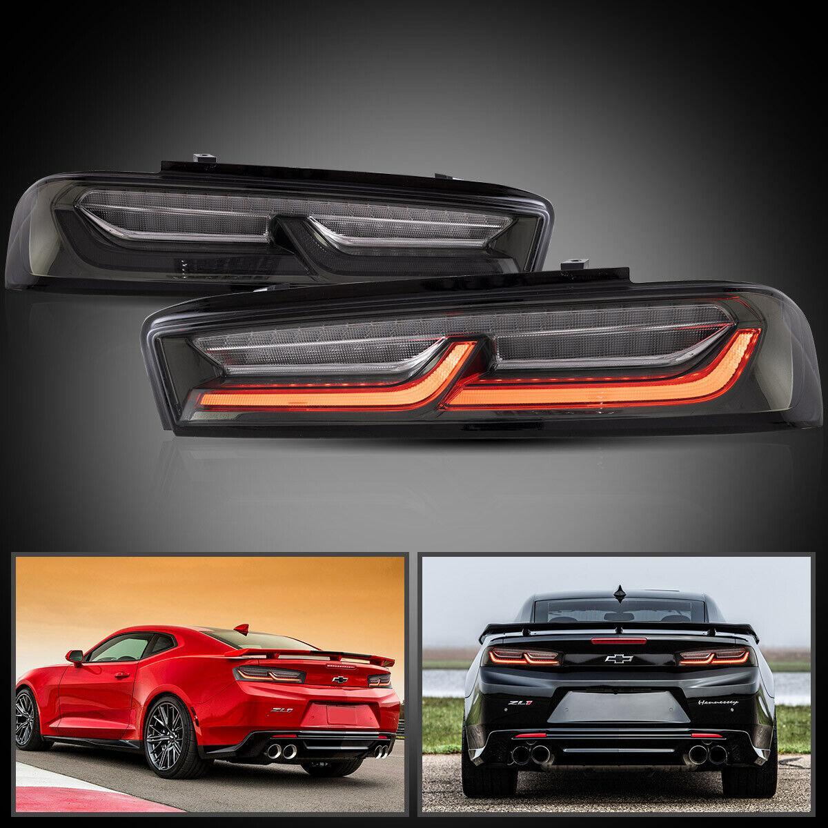 Taillights Clear/ Smoked/Red Lense For Chevrolet Camaro 2016-2018 Led ليتات صطابات خلفية شفرولية كمارو لون سموك مدخن او شفاف او احمر