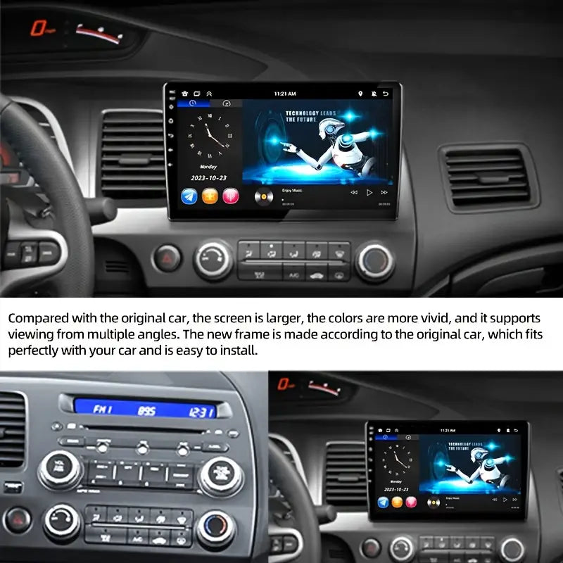 Multimedia Android 13 Navigation carplay Combatable with Honda Civic 8 2005 - 2012 شاشة اندرويد كاربلاي متواففة مع هوندا سيفيك