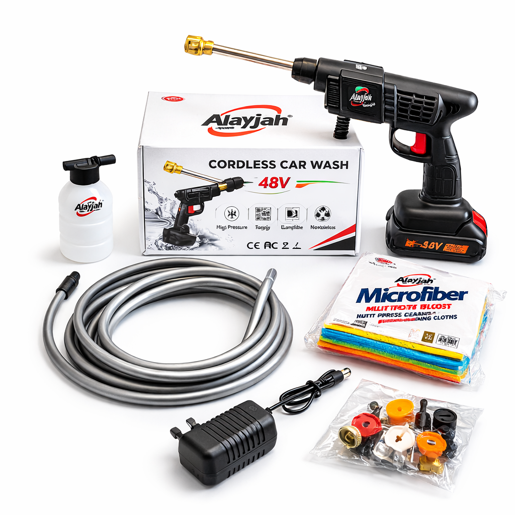 Cleaning Washing gun chargeable with accessories مسدس غسيل سيارات قابل للشحن مع اكسسوارات