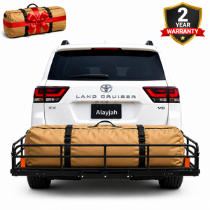 سلة قابلة للطي مع شنطة مجانا  لسيارات الدفع الرباعي عمودين  Alayjah, Foldable Luggage Basket 4x4 for SUVs,2 Years Warranty + Free Waterproof Bag,Duble Pole Trailer Mount Basket, Special for Toyota Land Cruiser Lexus LX570 ,Free & Fast Delivery, 11100110