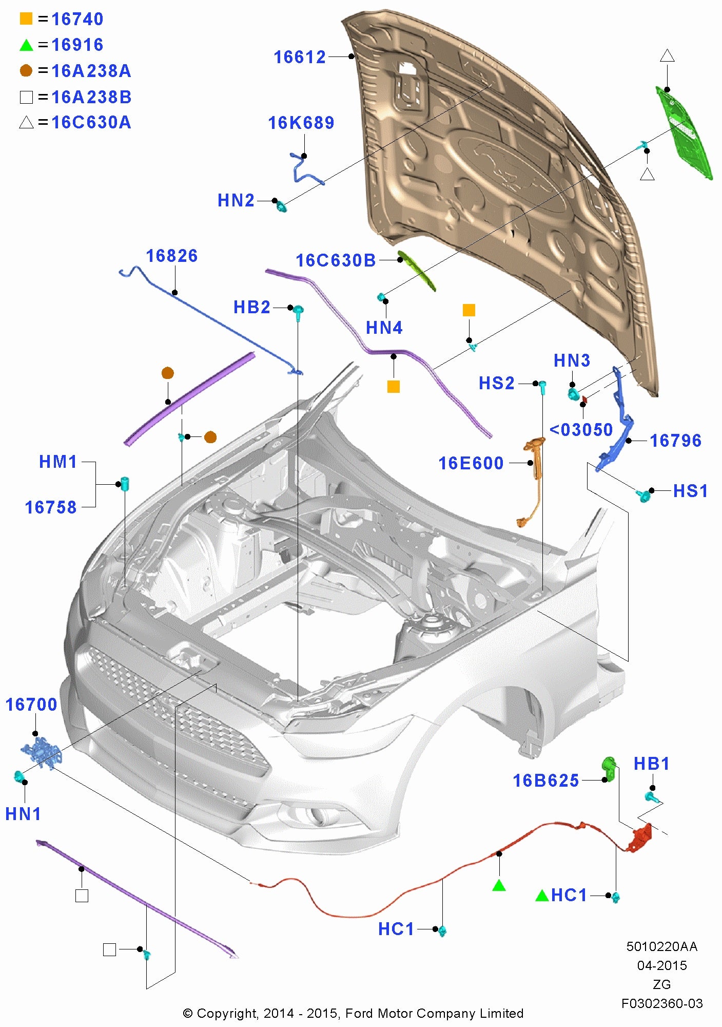 Bonnet Hood compatible with Ford Mustang 2015 - 2017 بونيت غطاء محرك فورد موستنج