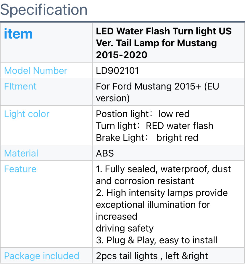 Clear /red/ smoke lens tail lambs compatible with Ford Mustang 2015-2023 ليتات اضاءة خلفية شفاف احمر سموك فورد موستنج