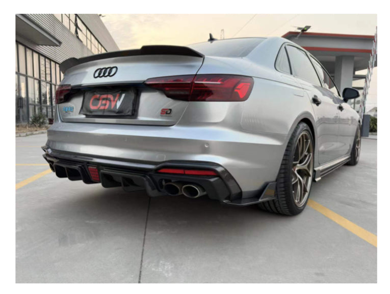 Real carbon fiber rear diffuser Audi A4 S4 دفيوزر لحية خلفية اودي كاربون فايبر حقيقي