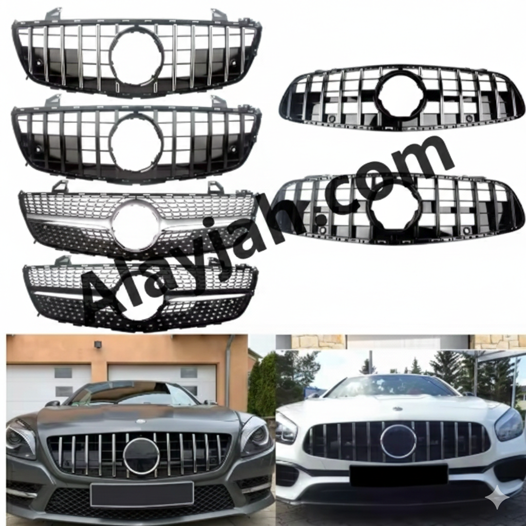 Racing Front Radiator Grilles for Mercedes-Benz R231 SL-Class 2013–2023 – Compatible with SL450, SL500, SL550 & SL65 شبك أمامي رياضي لراديتر مرسيدس بنز R231 SL-Class موديل 2013–2023 – متوافق مع SL450 وSL500 وSL550 وSL65