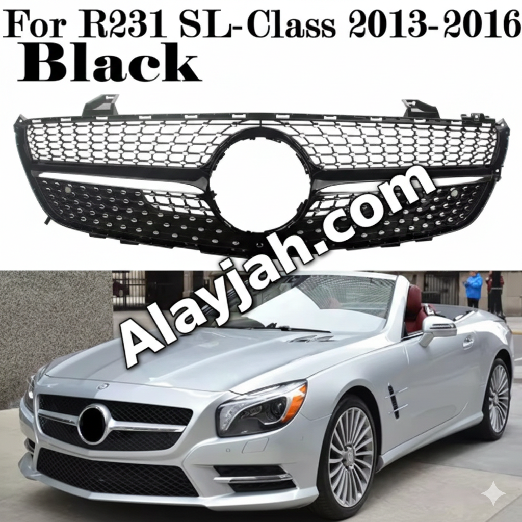 Racing Front Radiator Grilles for Mercedes-Benz R231 SL-Class 2013–2023 – Compatible with SL450, SL500, SL550 & SL65 شبك أمامي رياضي لراديتر مرسيدس بنز R231 SL-Class موديل 2013–2023 – متوافق مع SL450 وSL500 وSL550 وSL65