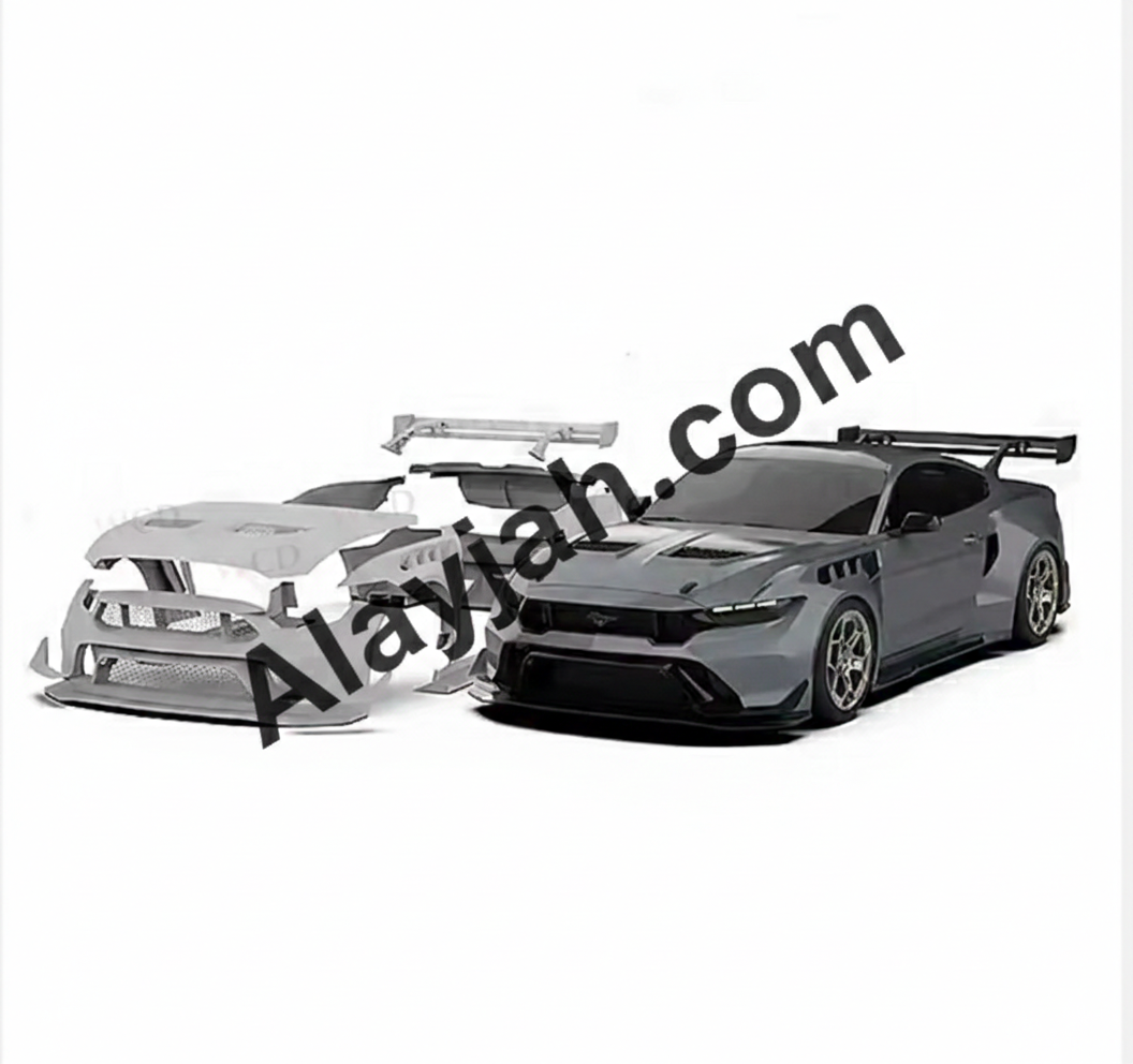 Full GTD-Style Body Kit for Mustang 2015–2017 with 2024 Model Conversion Parts طقم هيكل كامل بتصميم GTD لسيارة فورد موستانج 2015–2017 مع قطع تحويل لشكل موديل 2024