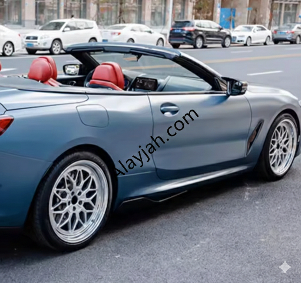 Dry Carbon Fiber Side Fender Cover Trim – Front Fender Vent Accessory for BMW 8 Series G14/G15/G16 (2020+) غطاء جانبي لجناح السيارة من ألياف الكربون الجافة – ملحق فتحة الجناح الأمامي لسيارات بي إم دبليو الفئة الثامنة G14/G15/G16 (2020+)