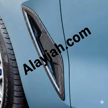 Dry Carbon Fiber Side Fender Cover Trim – Front Fender Vent Accessory for BMW 8 Series G14/G15/G16 (2020+) غطاء جانبي لجناح السيارة من ألياف الكربون الجافة – ملحق فتحة الجناح الأمامي لسيارات بي إم دبليو الفئة الثامنة G14/G15/G16 (2020+)
